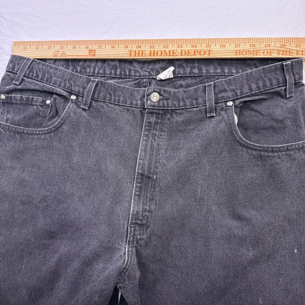 VTG Men's LEVI's 545 Black Denim Jeans Loose Fit Labeled 44x32 org tab flaw